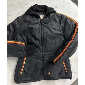 Vintage Retro Bombardier Mode Women Ski Pro Puffer Jacket Black Size S/M Mint!